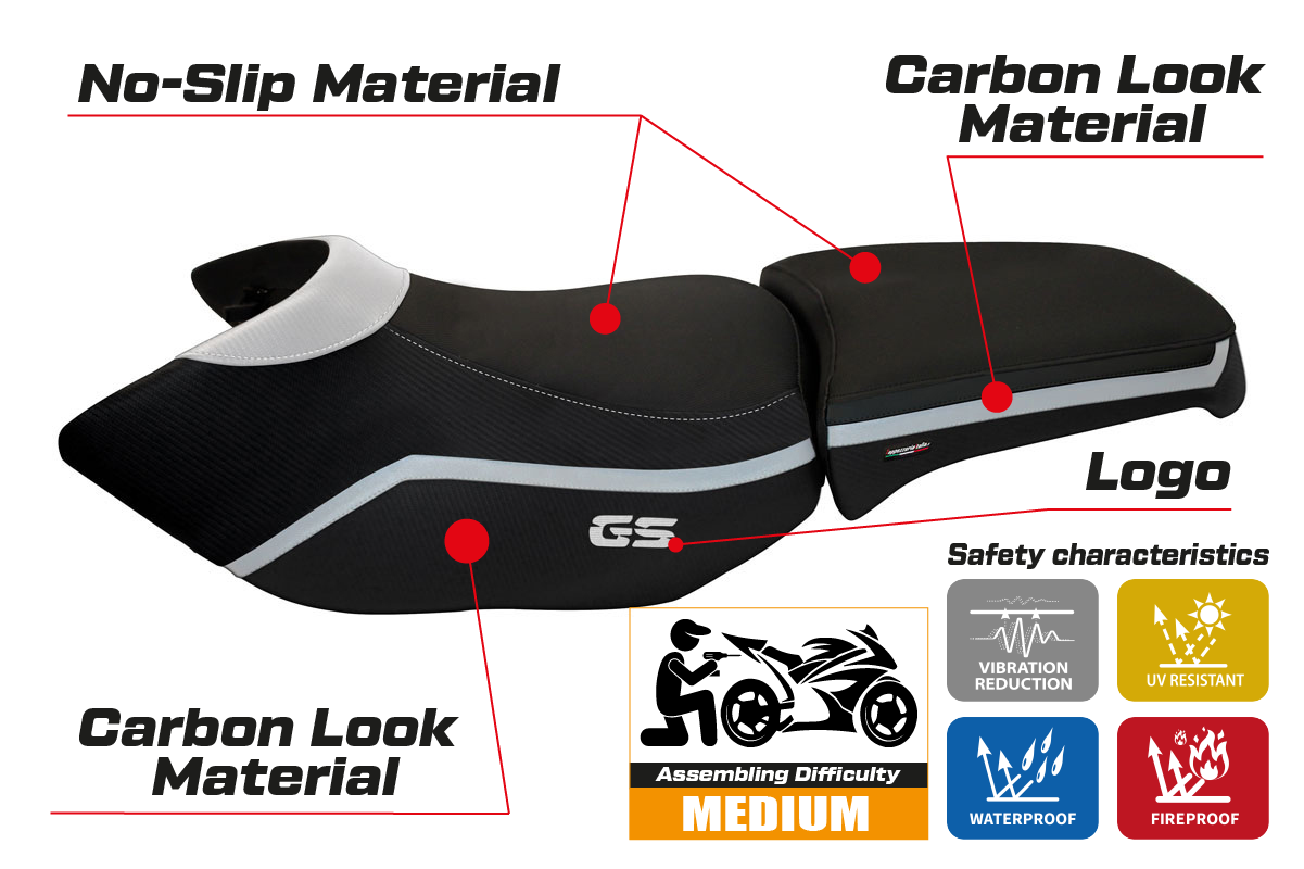 BMW R1200GS Adventure 2006-2012 Seat Cover Tappezzeria Italia in White