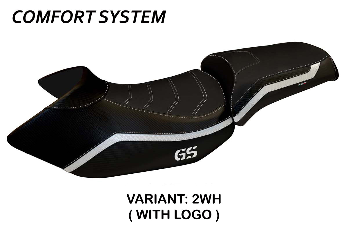 BMW R1200GS 2005-2012 Seat Cover Tappezzeria Italia Comfort in White and Black