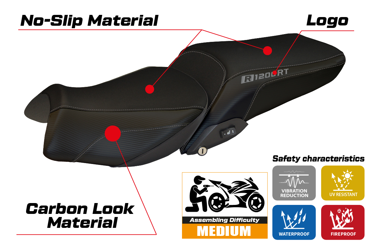 BMW R1200RT 2014-2018 Seat Cover Tappezzeria Italia in Black