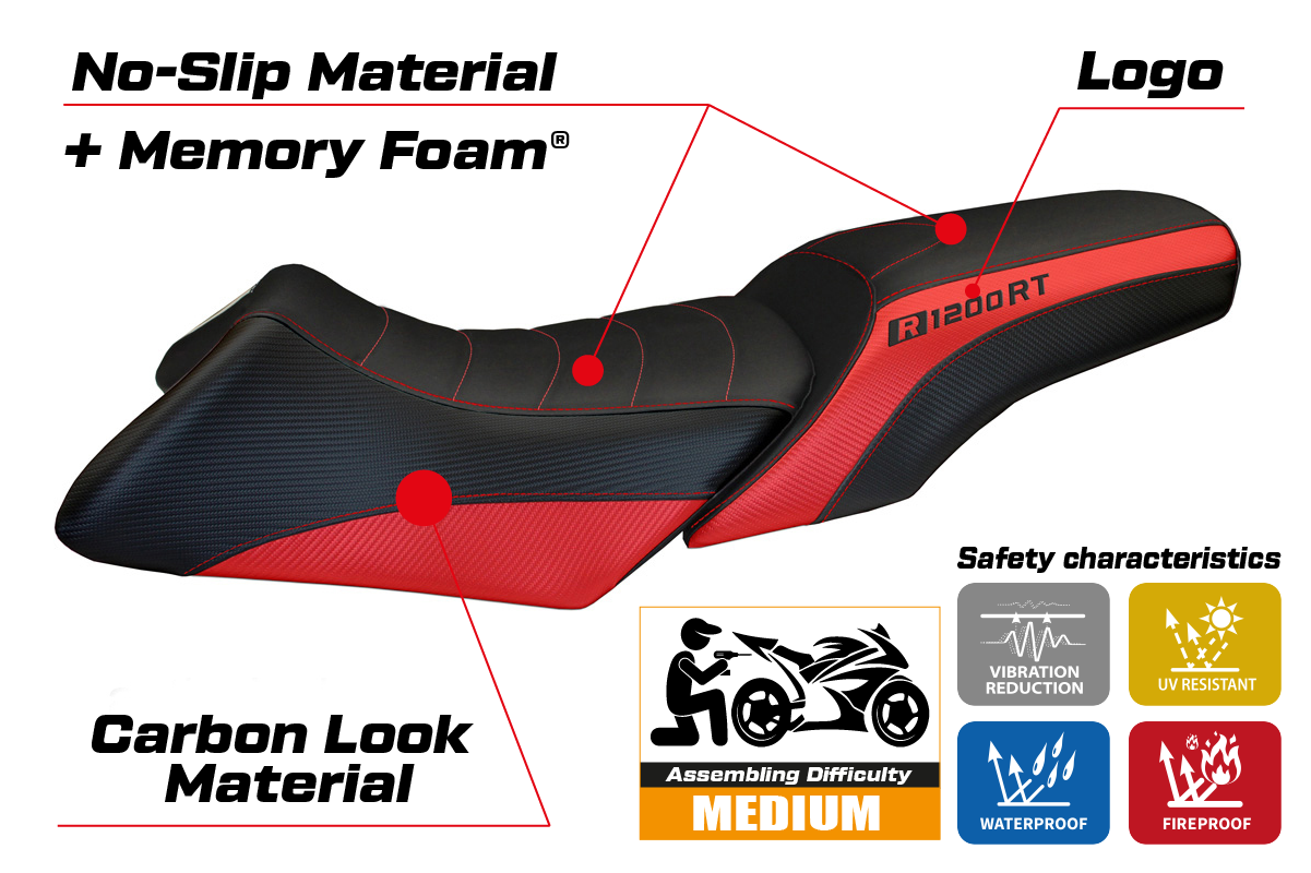 BMW R1200RT 2006-2013 Seat Cover Tappezzeria Italia Comfort in Red