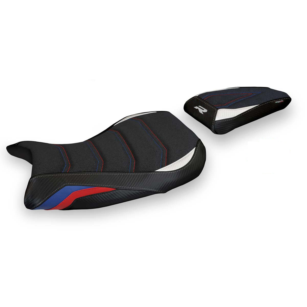 BMW S1000R 2021-2025 Seat Cover Tappezzeria Italia Ultragrip in HP Blue, Red and White