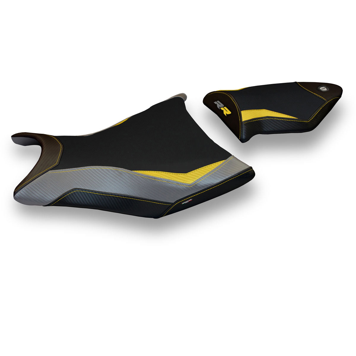 BMW S1000RR 2009-2011 Seat Cover Tappezzeria Italia in Yellow, Grey and Black