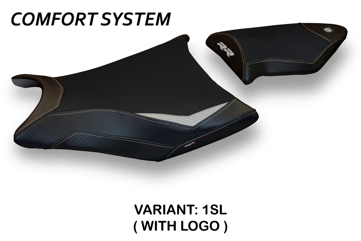 BMW S1000RR 2009-2011 Seat Cover Tappezzeria Italia Comfort in Silver and Black