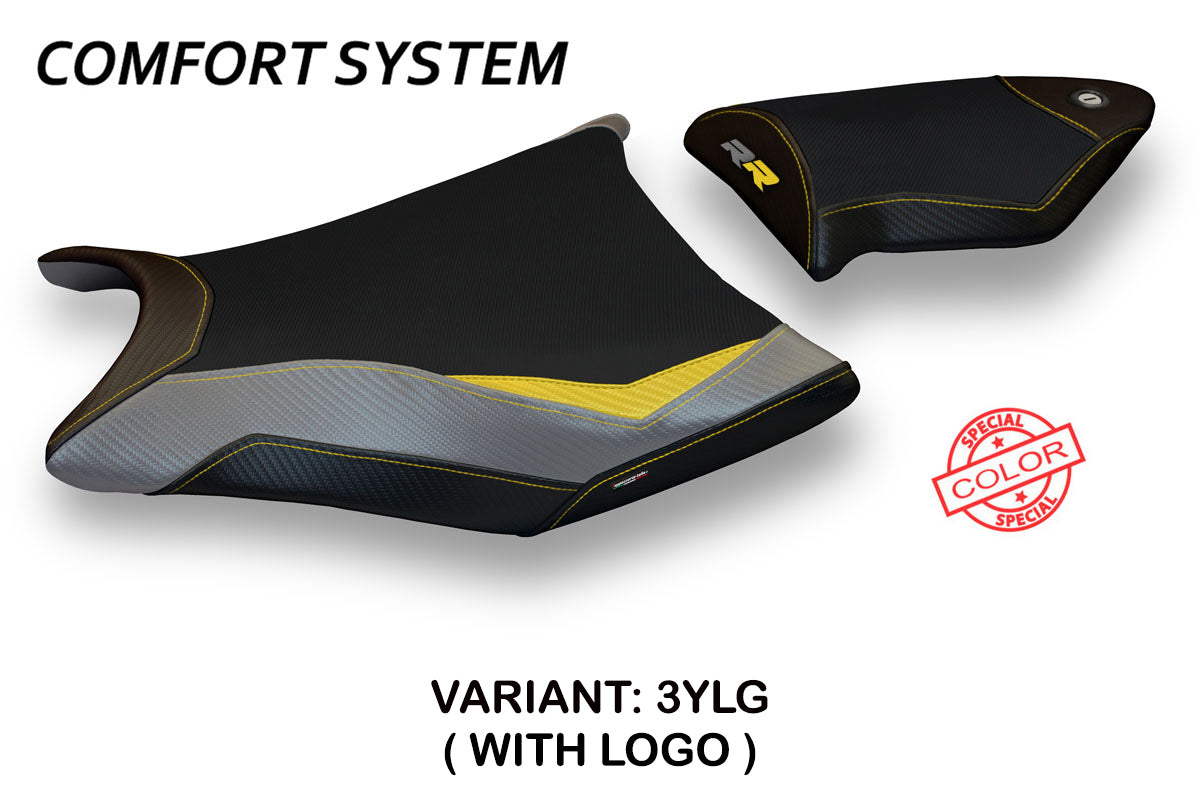 BMW S1000RR 2009-2011 Seat Cover Tappezzeria Italia Comfort in Yellow, Grey and Black