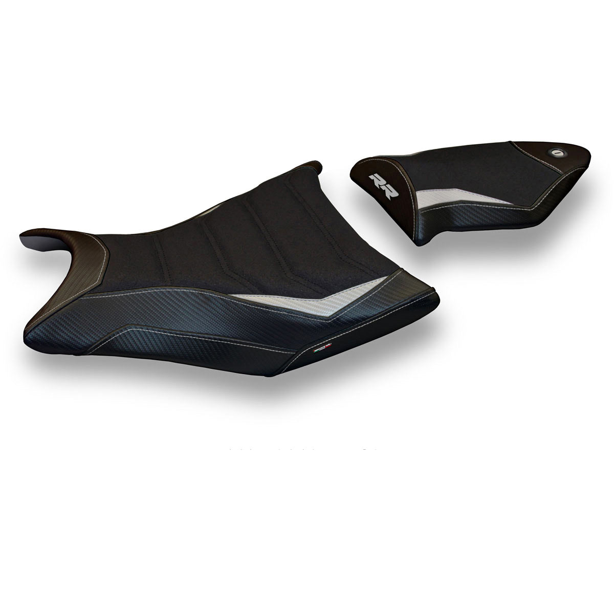 BMW S1000RR 2009-2011 Seat Cover Tappezzeria Italia Ultragrip in Silver and Black