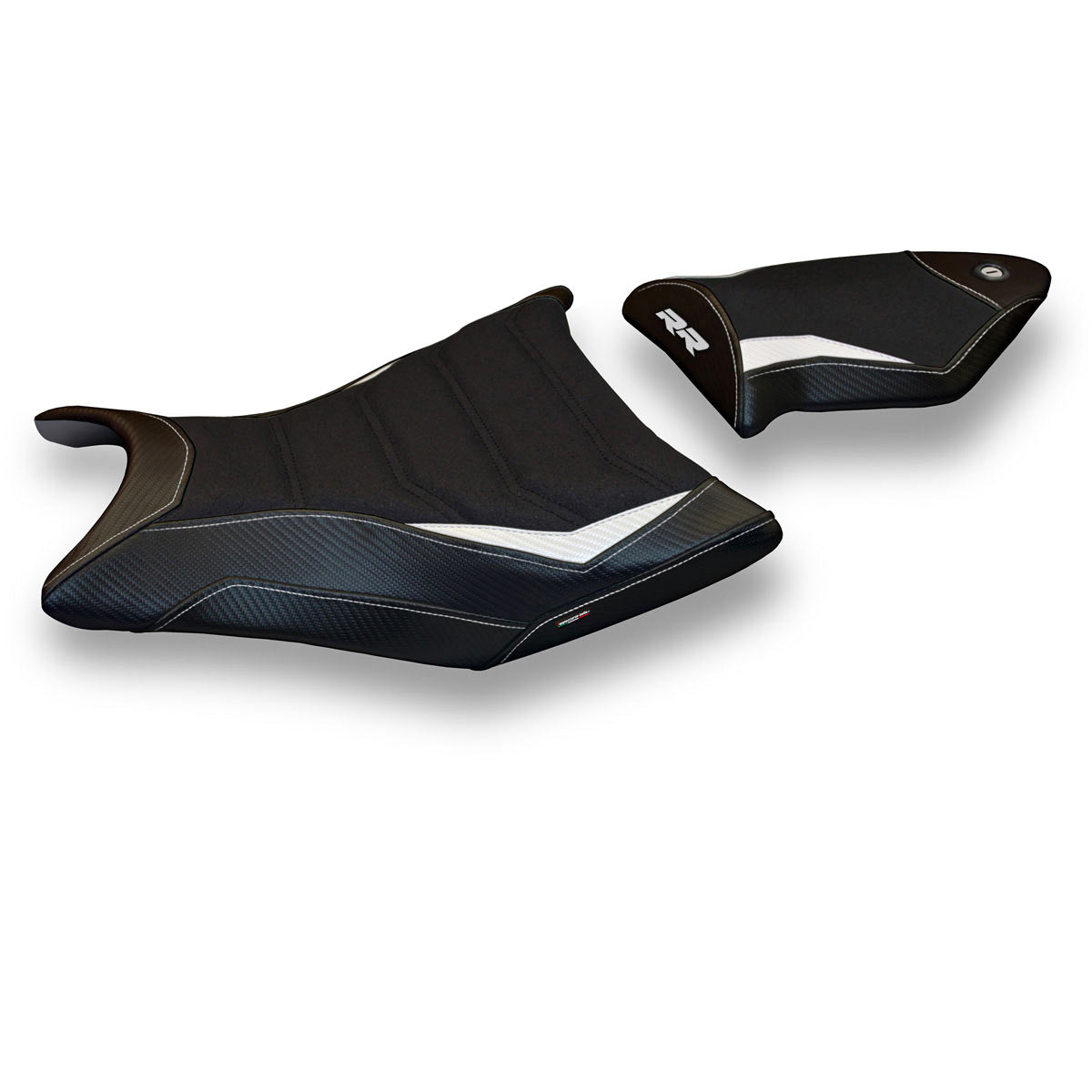 BMW S1000RR 2009-2011 Seat Cover Tappezzeria Italia Ultragrip in White and Black