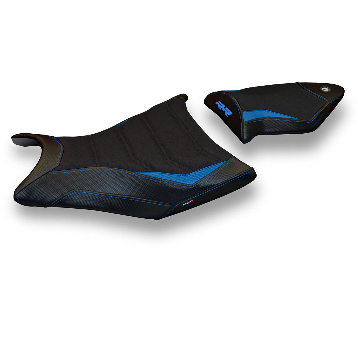 BMW S1000RR 2009-2011 Seat Cover Tappezzeria Italia Ultragrip in Blue and Black
