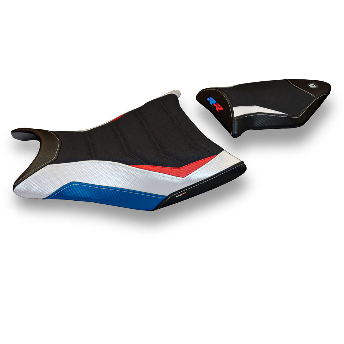 BMW S1000RR 2009-2011 Seat Cover Tappezzeria Italia Ultragrip in HP Red, White and Blue