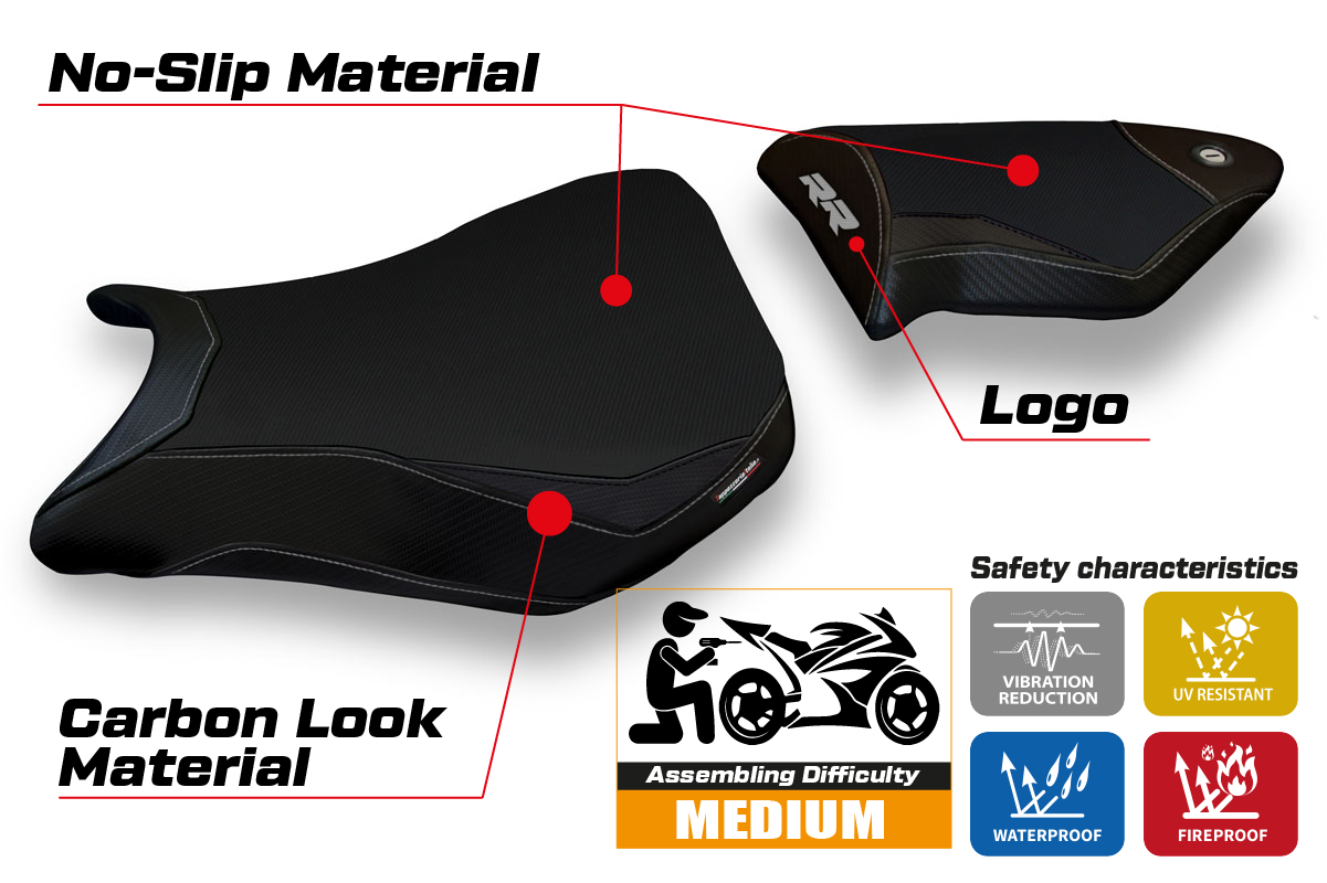 BMW S1000RR 2012-2014 Seat Cover Tappezzeria Italia in Black