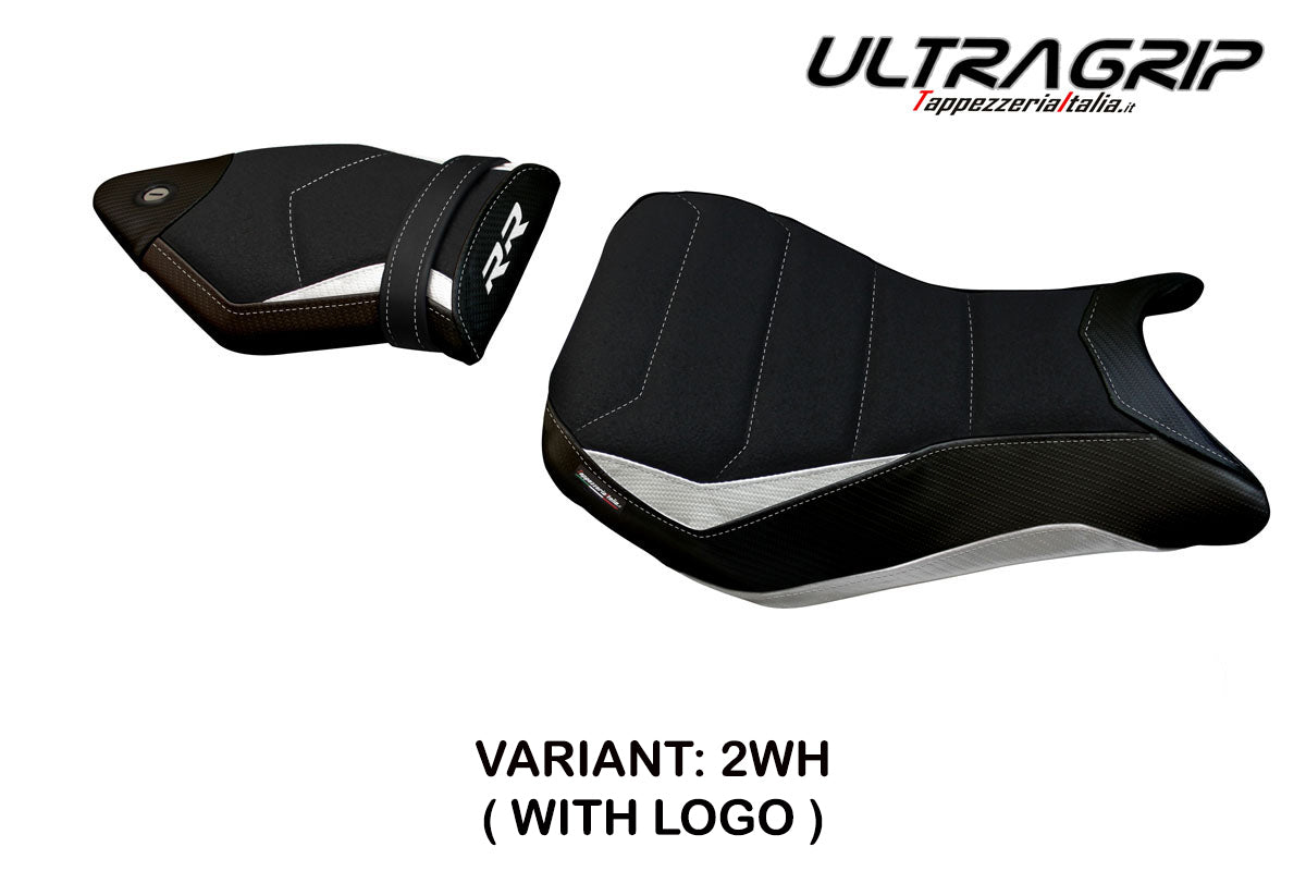 BMW S1000RR 2012-2014 Seat Cover Tappezzeria Italia Ultragrip in White and Black