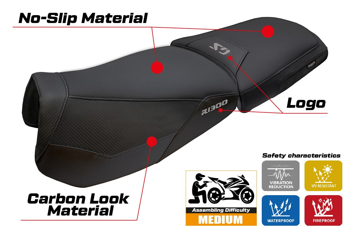 BMW R1300GS Adventure Trophy 2024-2025 Seat Cover Tappezzeria Black