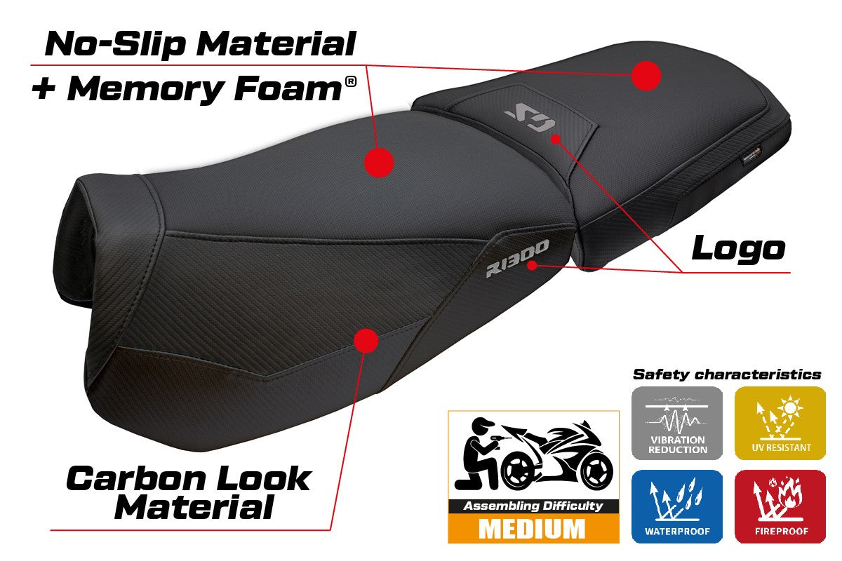 BMW R1300GS Adventure Trophy 2024-2025 Seat Cover Tappezzeria Comfort Black