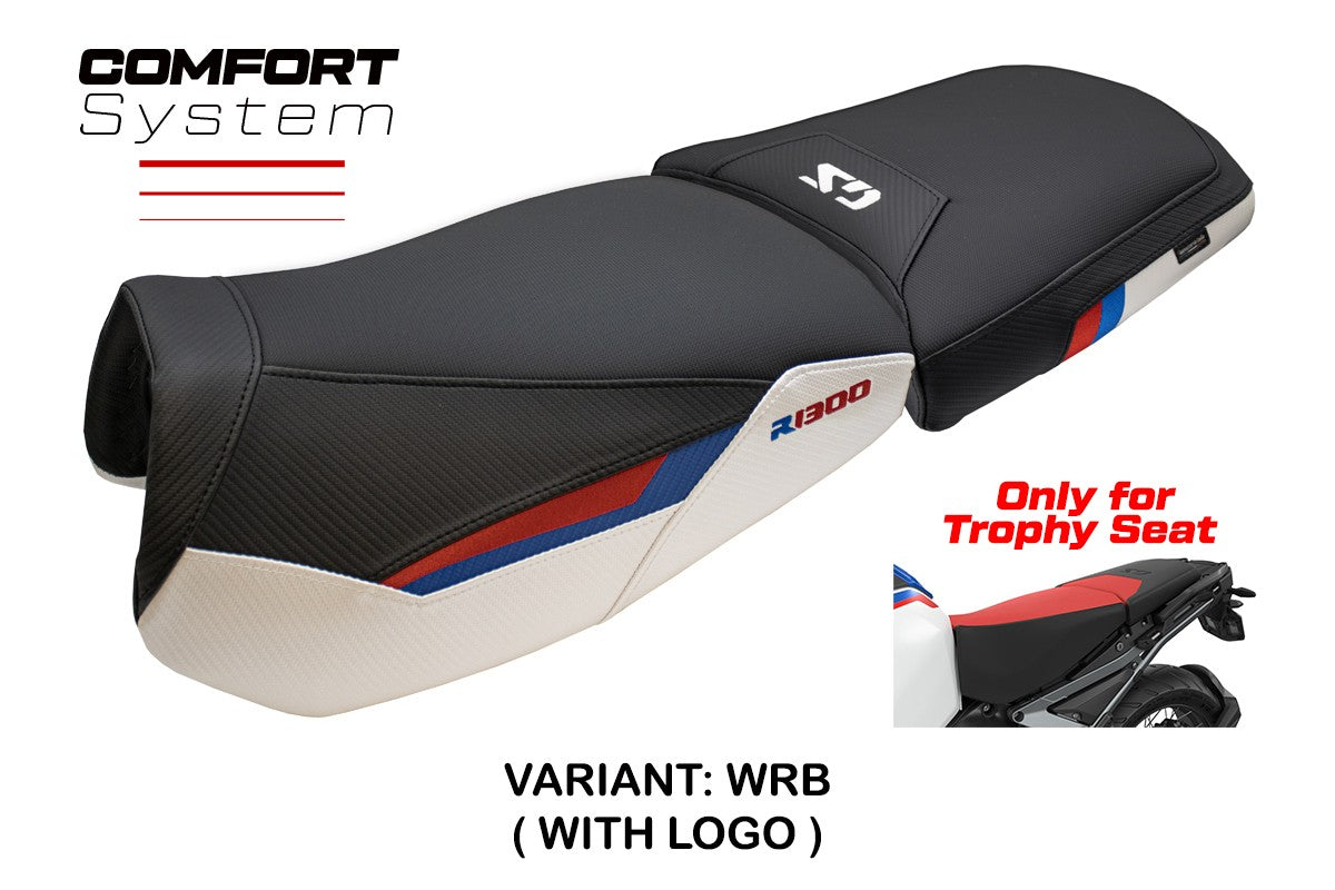 BMW R1300GS ADV Trophy 2024-2025 Seat Cover Tappezzeria Comfort White Red Blue