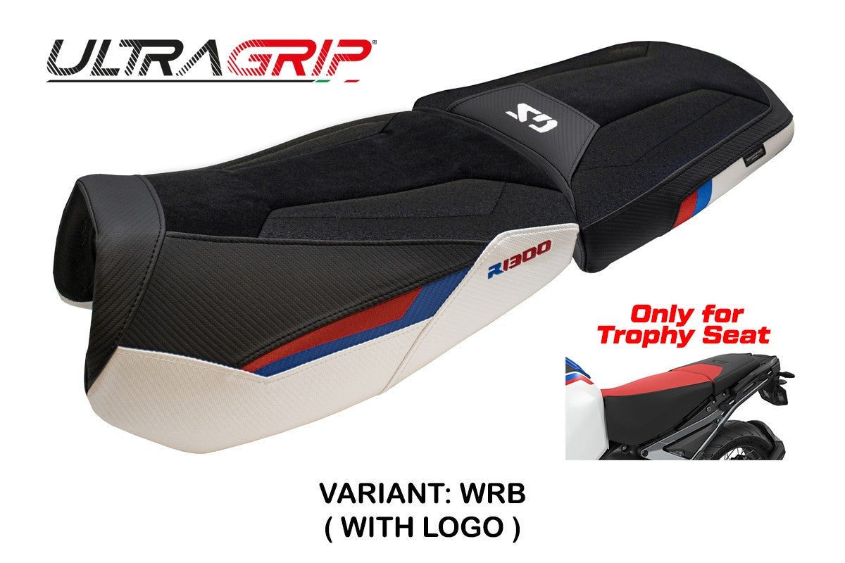 BMW R1300GS ADV Trophy 2024-2025 Seat Cover Tappezzeria Ultragrip White Red Blue