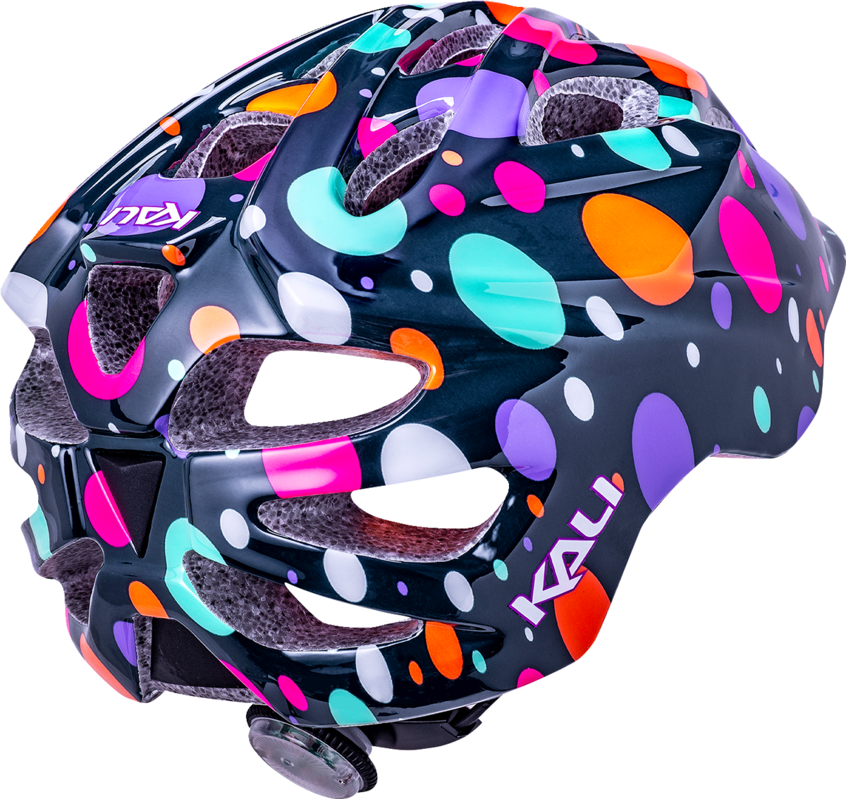 KALI Child Chakra Lighted Bicycle Helmet - Confetti - Gloss Teal - Small 0221022135