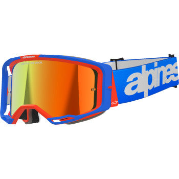 ALPINESTARS Goggles Vision 8 Goggles - Wordmark - Blue/Orange - Red Mirror 5101325-7303
