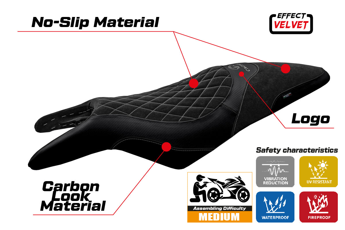 Cagiva Raptor 650-1000 2000-2007 Seat Cover Tappezzeria Italia in Black