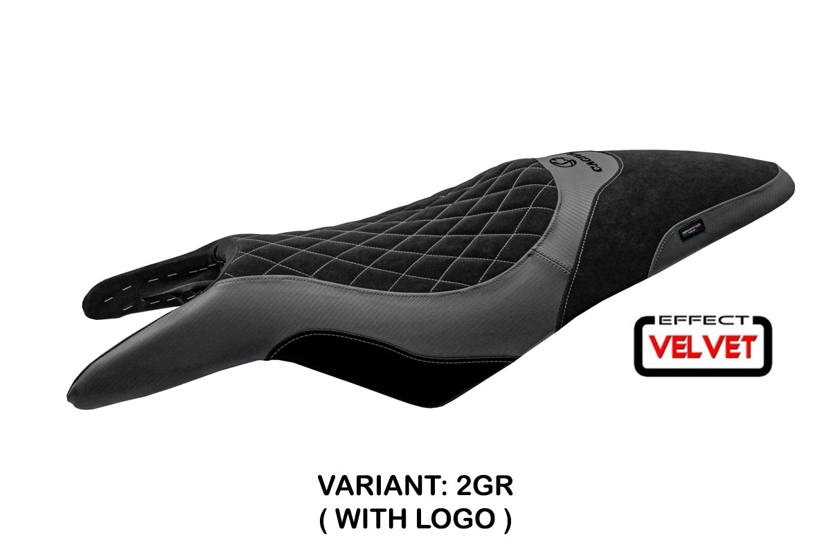 Cagiva Raptor 650-1000 2000-2007 Seat Cover Tappezzeria Italia in Grey and Black