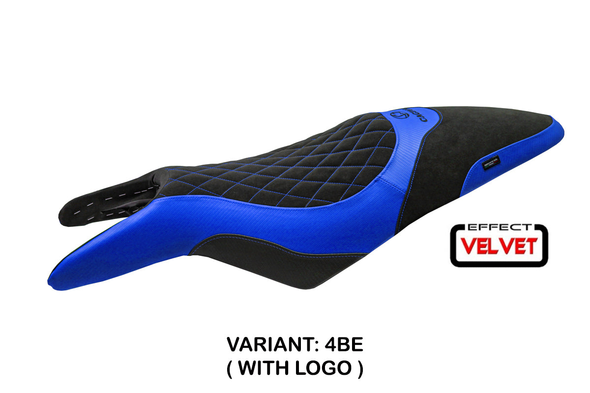 Cagiva Raptor 650-1000 2000-2007 Seat Cover Tappezzeria Italia in Blue and Black