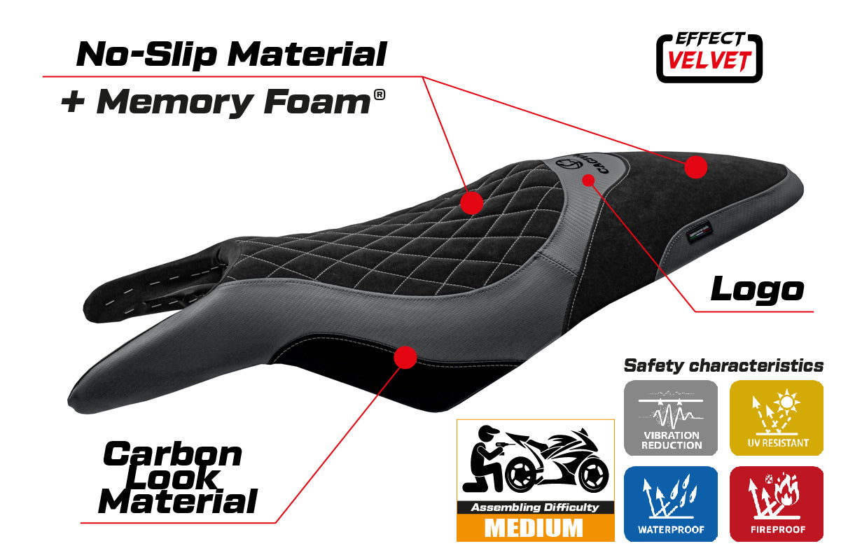 Cagiva Raptor 650-1000 2000-2007 Seat Cover Tappezzeria Italia Comfort in Grey