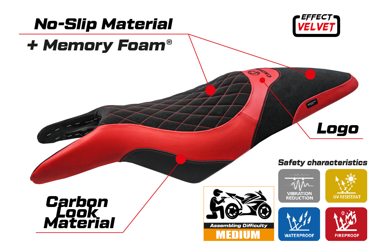 Cagiva Raptor 650-1000 2000-2007 Seat Cover Tappezzeria Italia in Comfort and Red