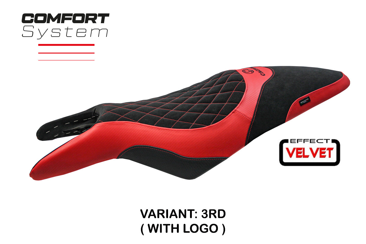 Cagiva Raptor 650-1000 2000-2007 Seat Cover Tappezzeria Italia in Comfort and Red