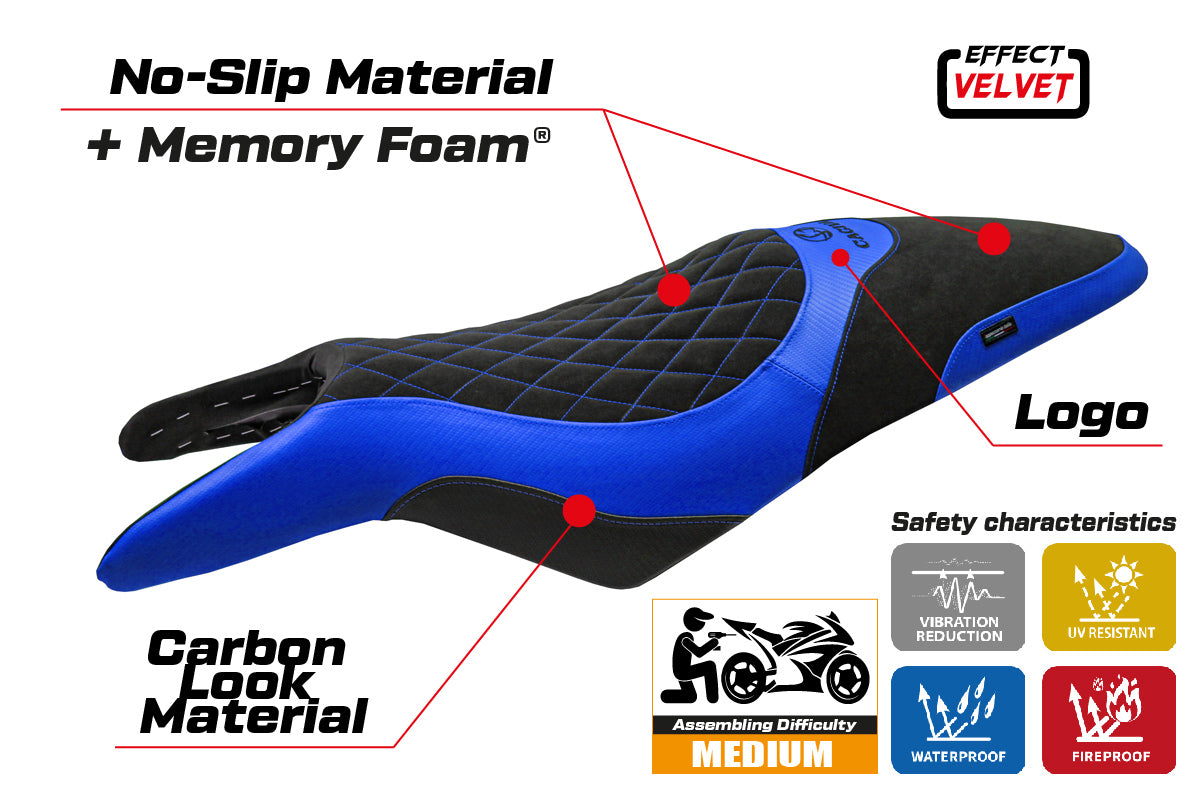 Cagiva Raptor 650-1000 2000-2007 Seat Cover Tappezzeria Italia Comfort in Blue