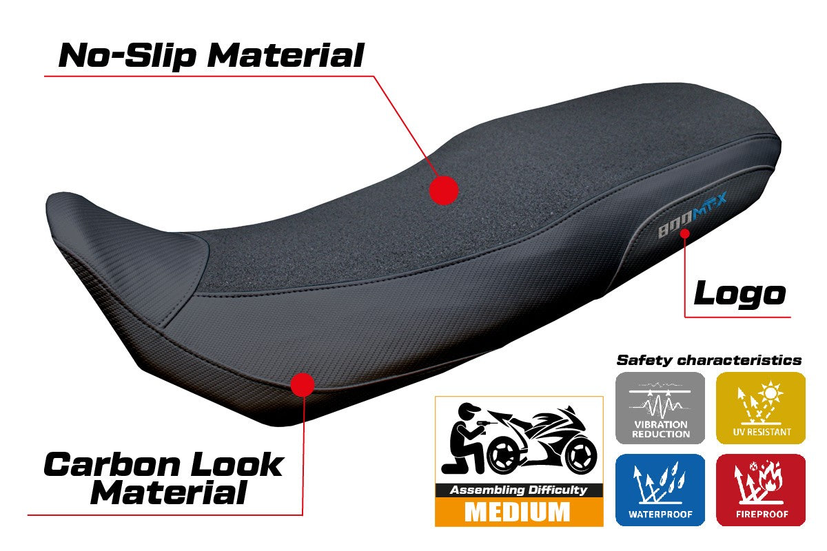 CF Moto 800 MT X 2025 Seat Cover Tappezzeria Ultragrip Black