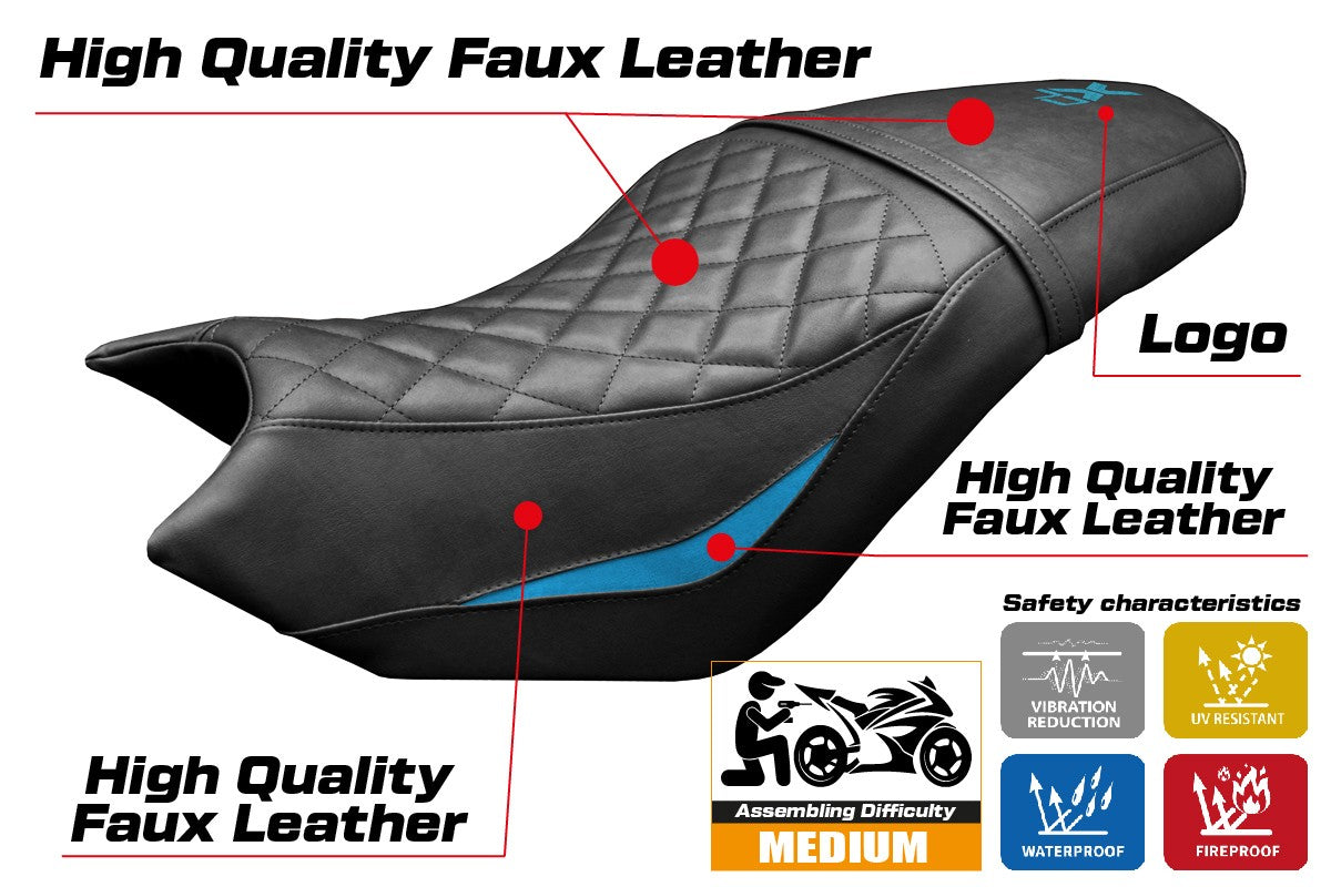 CF Moto 700 CL X 2021-2025 Seat Cover Tappezzeria Light Blue Black