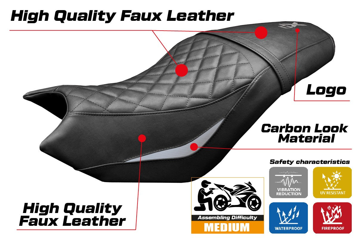 CF Moto 700 CL X 2021-2025 Seat Cover Tappezzeria Silver Black