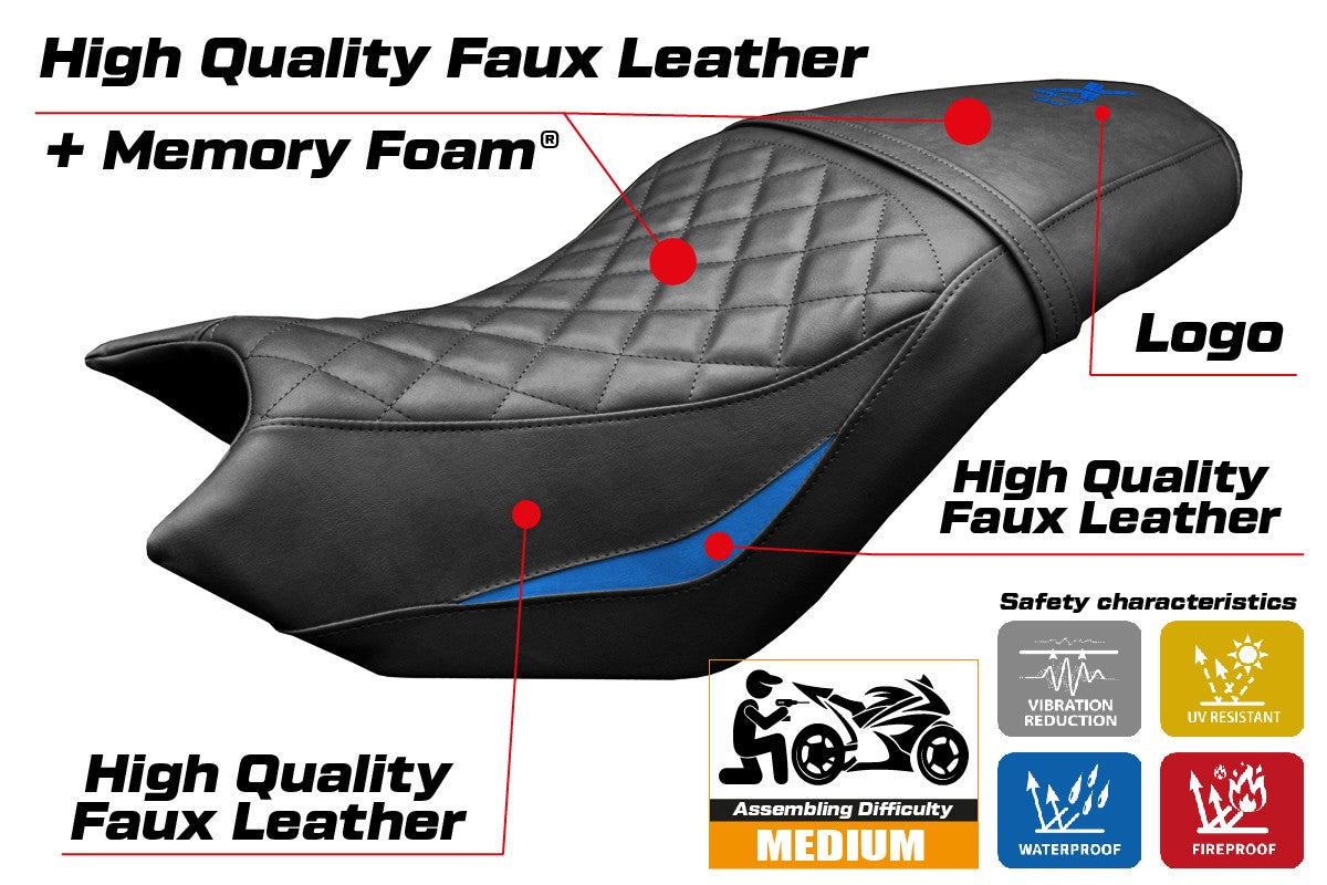 CF Moto 700 CL X 2021-2025 Seat Cover Tappezzeria Comfort Blue Black