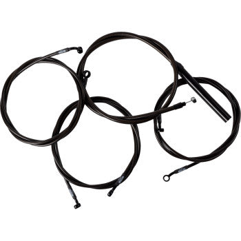 LA CHOPPERS Handlebar Cable/Brake Line Kit - Complete - 15" - 17" Handlebars - Midnight Glide 2023-2024 LA-8059KT2-16M