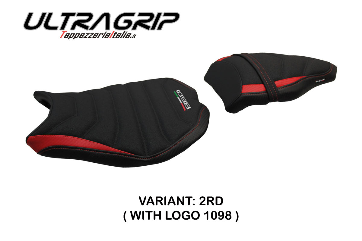Ducati 1098 2007-2013 Seat Cover Tappezzeria Italia Ultragrip in Red and Black