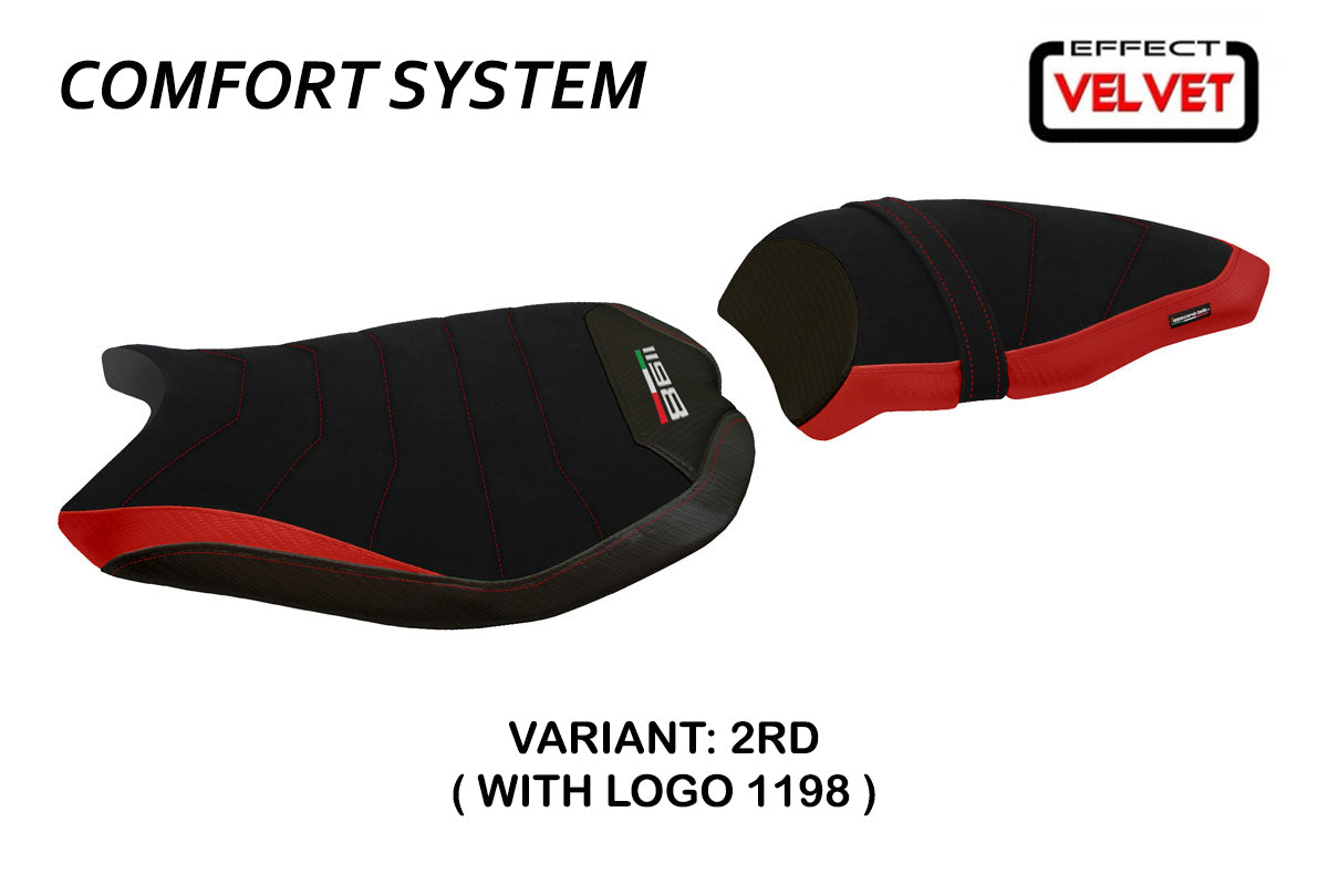 Ducati 1198 2007-2013 Seat Cover Tappezzeria Italia Comfort in Red and Black