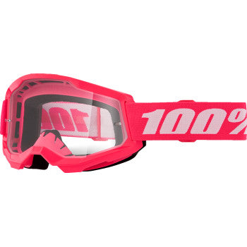 100% Strata 2 Junior Goggles - Pink - Clear 50031-00011
