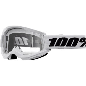 100% Strata 2 Goggles - White - Clear 50027-00019