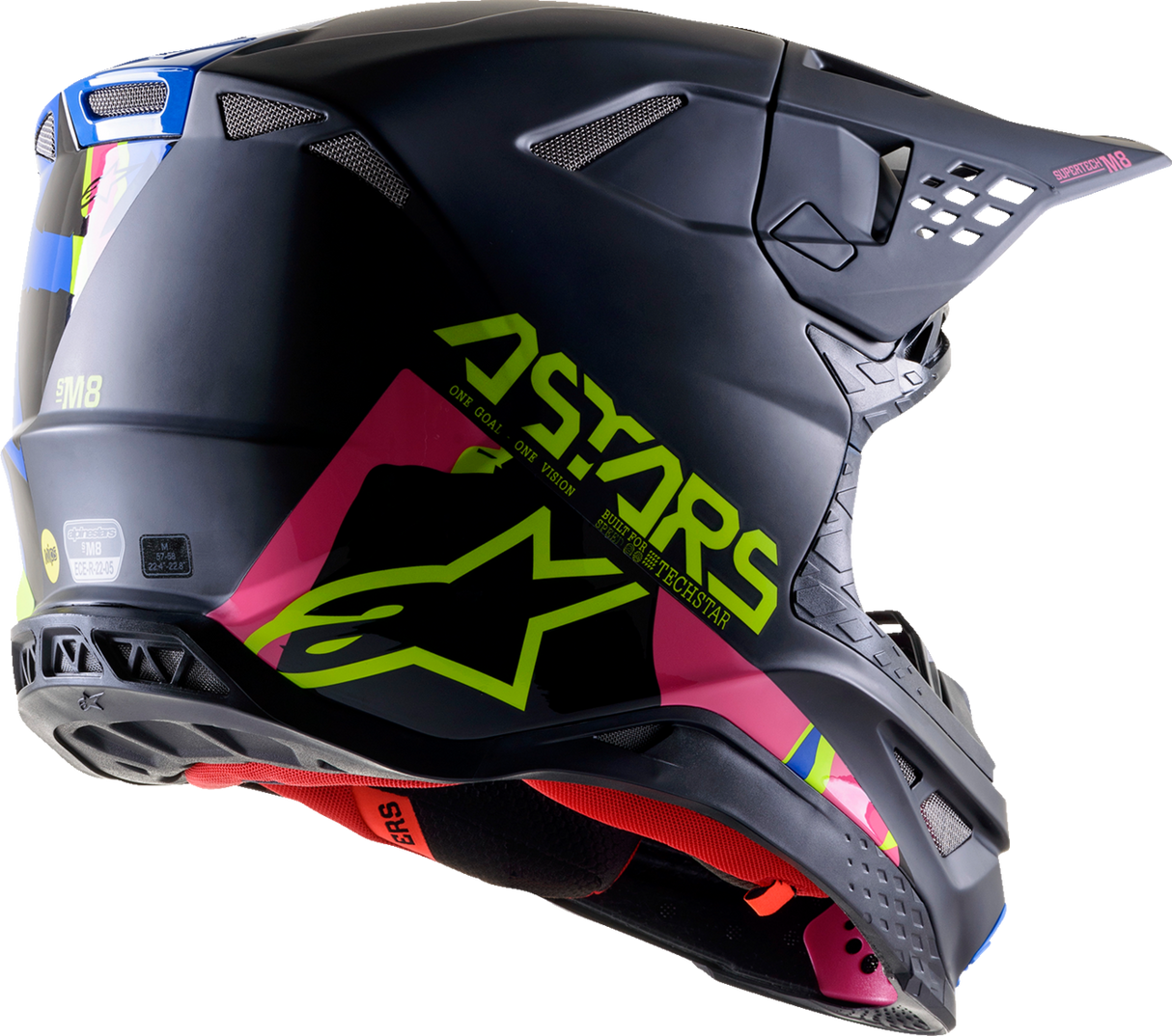 ALPINESTARS Supertech M8 Motorcycle Helmet - Echo - MIPS® - Black/Blue/Yellow/Pink - XL 8302621-1759-XL
