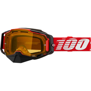 100% Armega Snow Goggles - Red - Yellow 50007-00008