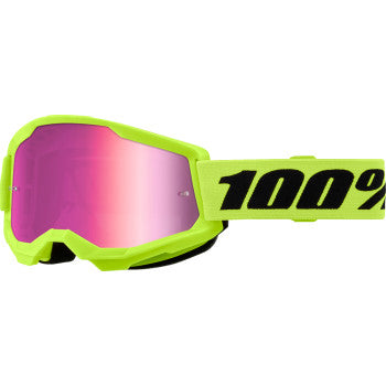 100% Strata 2 Goggles - Neon Yellow - Pink Mirror 50028-00016