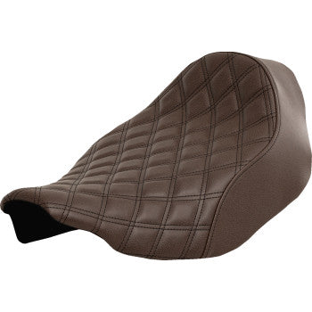 SADDLEMEN Renegade Solo Seat - Lattice Stitched - Brown - FLT/FLH 2023-2024 823-07-002BLS