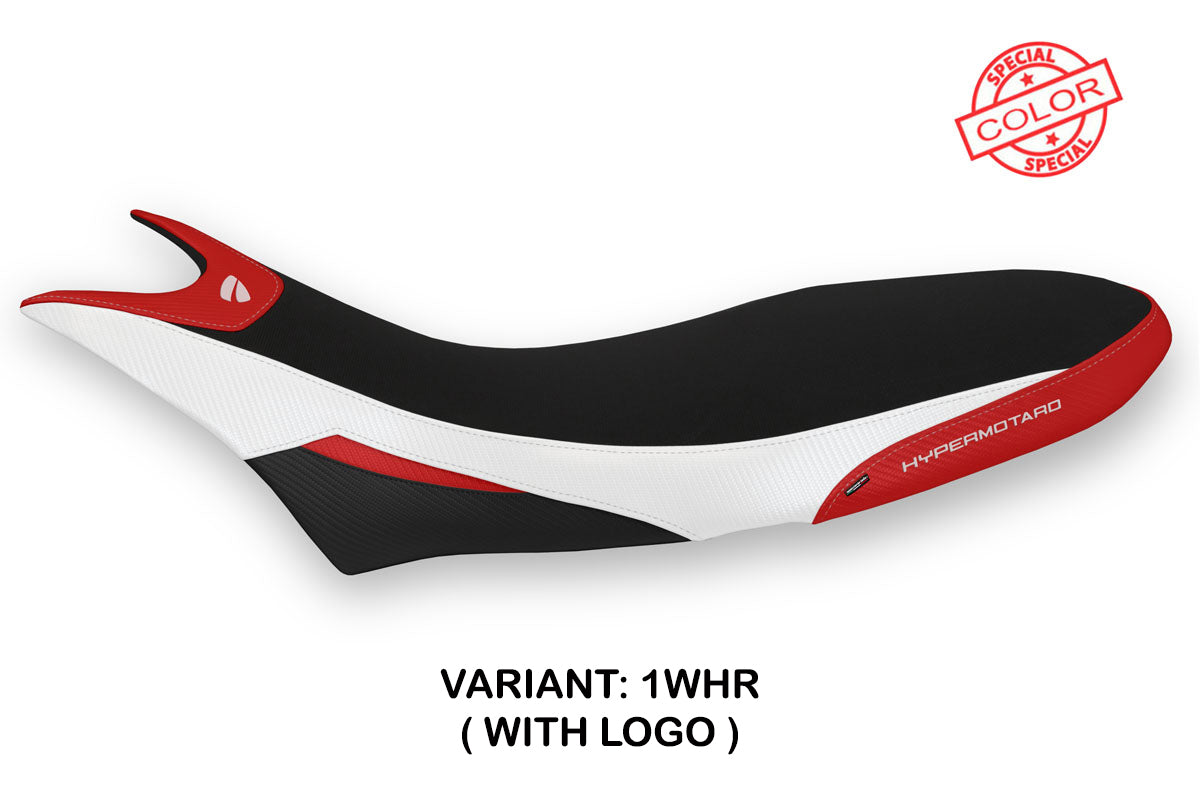 Ducati Hypermotard 950 2019-2025 Seat Cover Tappezzeria Italia in White and Red