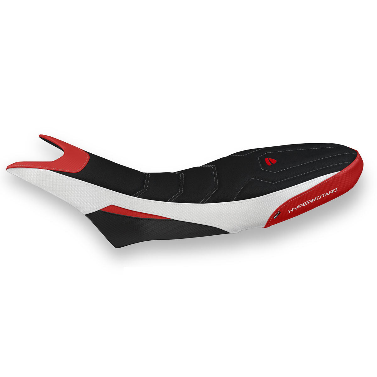Ducati Hypermotard 950 2019-2025 Seat Cover Tappezzeria Italia Ultragrip in White, Red and Black