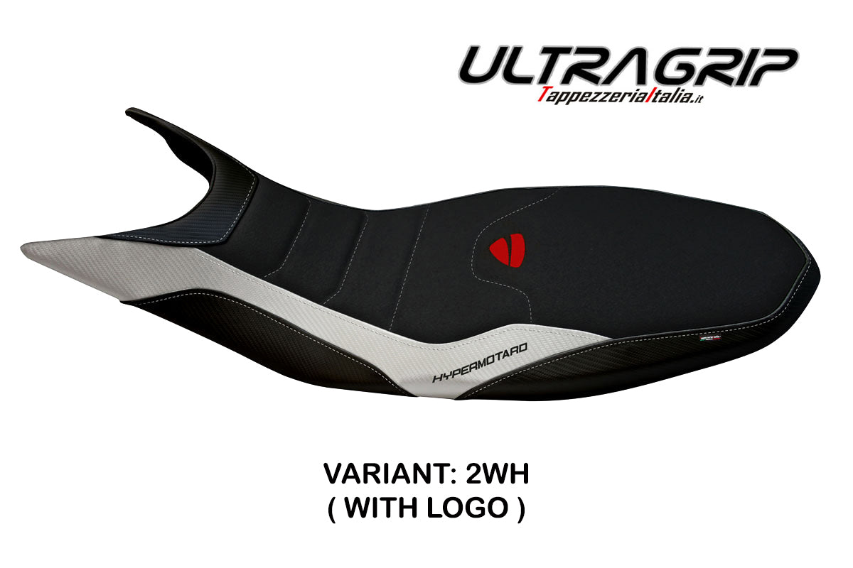 Ducati Hypermotard 821 939 2013-2018 Seat Cover Tappezzeria Italia Ultragrip in White