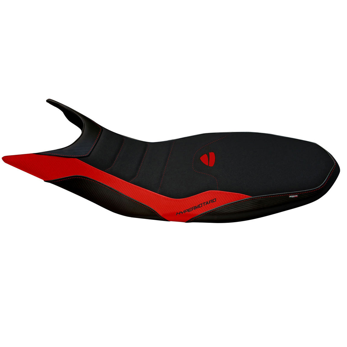 Ducati Hypermotard 821 939 2013-2018 Seat Cover Tappezzeria Italia Ultragrip in Red and Black