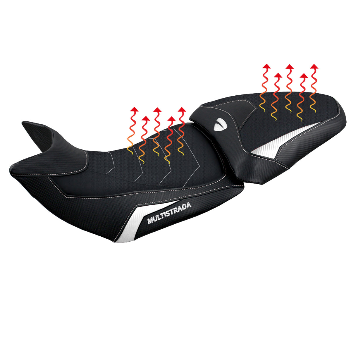 Ducati Multistrada 1200 1260 2015-2020 Seat Cover Tappezzeria Italia Comfort Heated in White