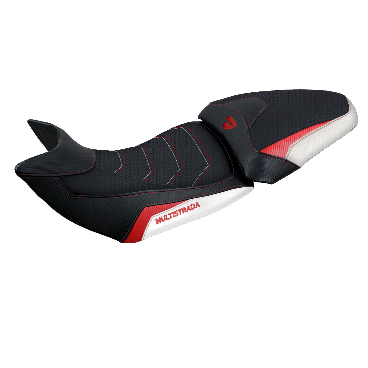 Ducati Multistrada 1200 1260 2015-2020 Seat Cover Tappezzeria Italia Comfort in White and Red