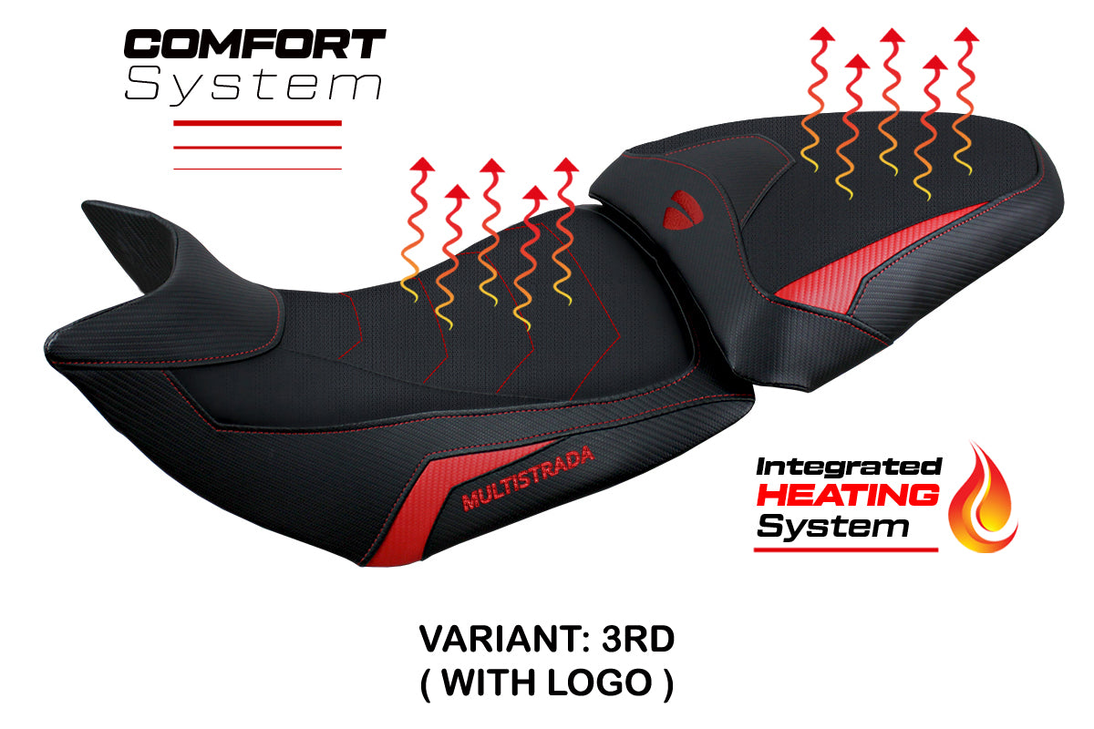 Ducati Multistrada 1200 1260 2015-2020 Seat Cover Tappezzeria Italia Comfort Heated in Red