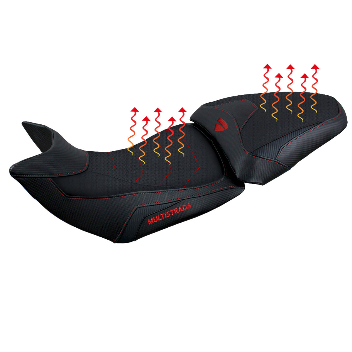 Ducati Multistrada 1200 1260 2015-2020 Seat Cover Tappezzeria Italia Comfort Heated in Black
