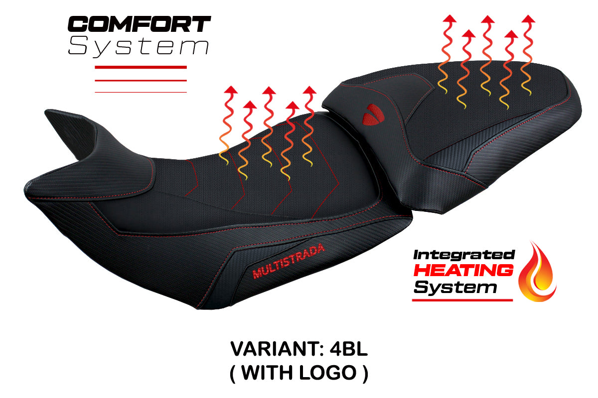 Ducati Multistrada 1200 1260 2015-2020 Seat Cover Tappezzeria Italia Comfort Heated in Black