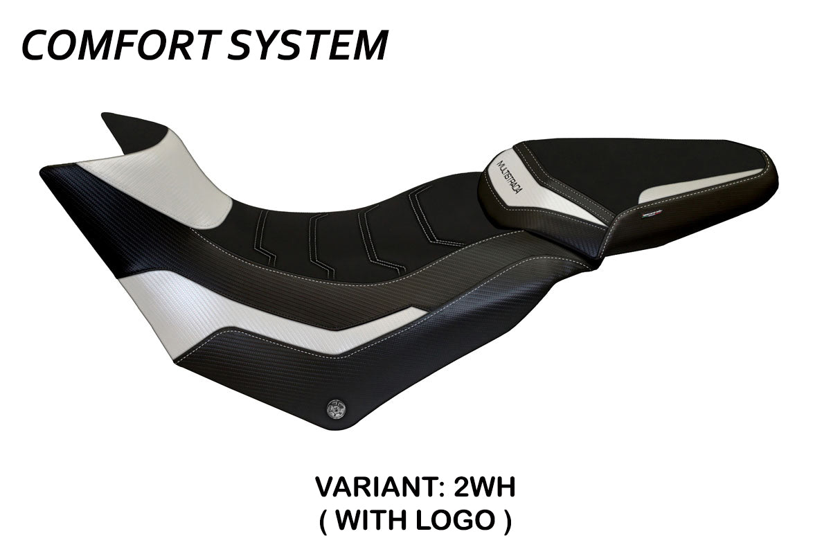 Ducati Multistrada 950 2017-2021 Seat Cover Tappezzeria Italia Comfort in White and Black